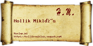 Hollik Miklós névjegykártya