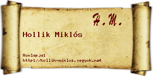 Hollik Miklós névjegykártya